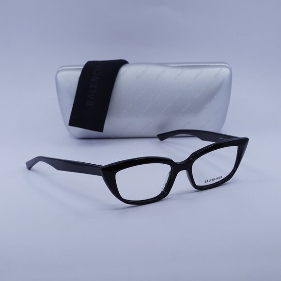 Balenciaga BB0063O 001 Cat Eye Eyeglasses 52mm - Shiny Black - Picture 1 of 10